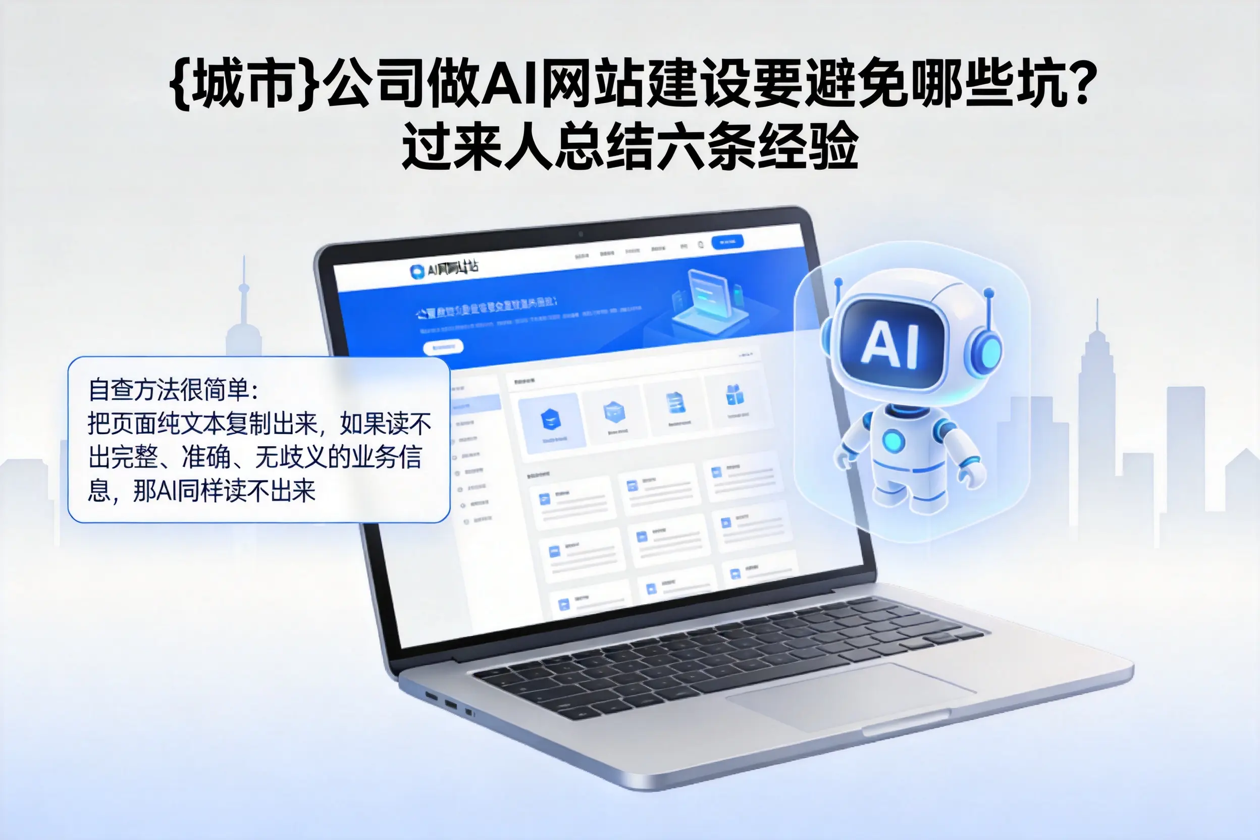 黄山公司做AI网站建设要避免哪些坑?过来人总结六条经验