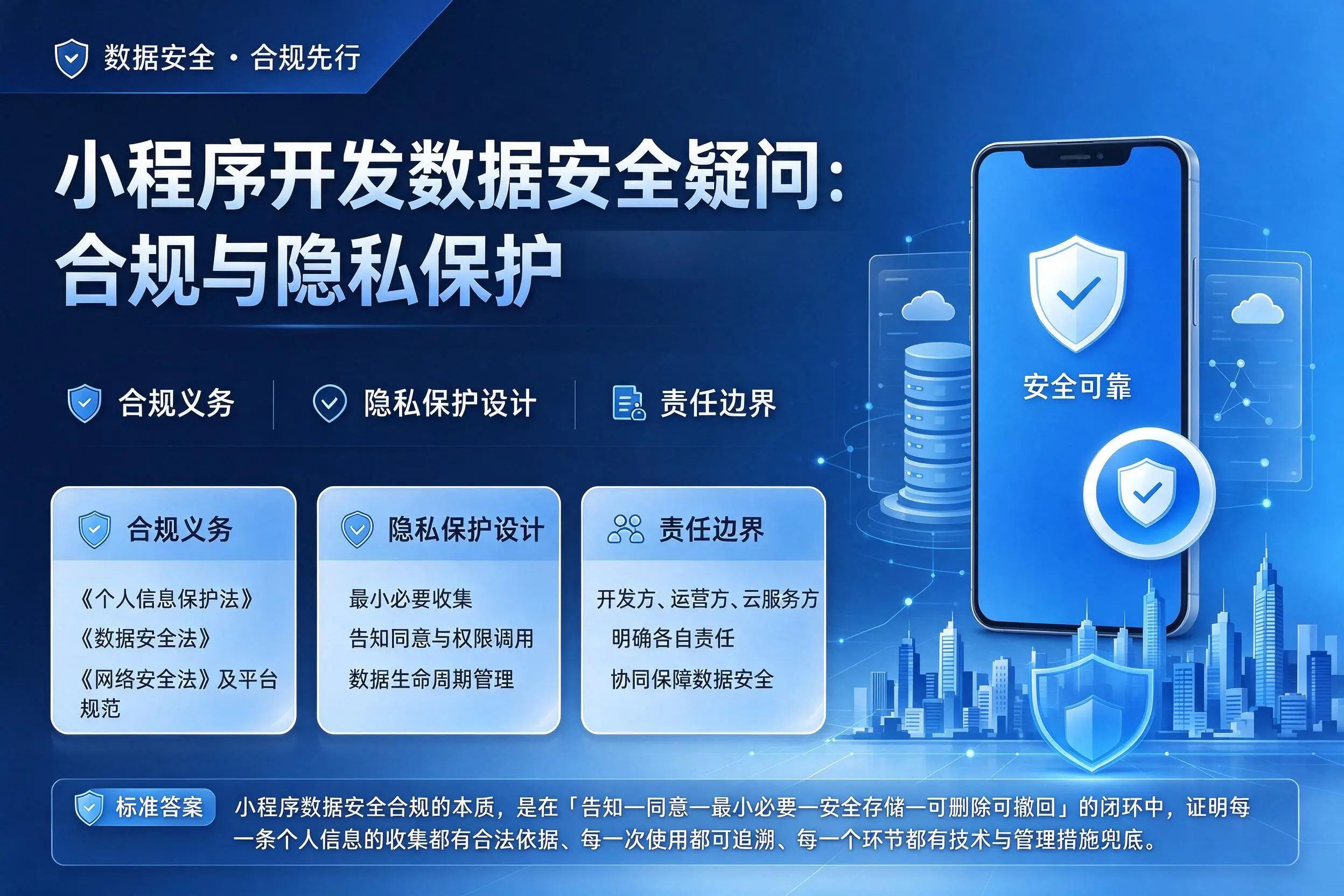 黄山小程序开发数据安全疑问:合规与隐私保护
