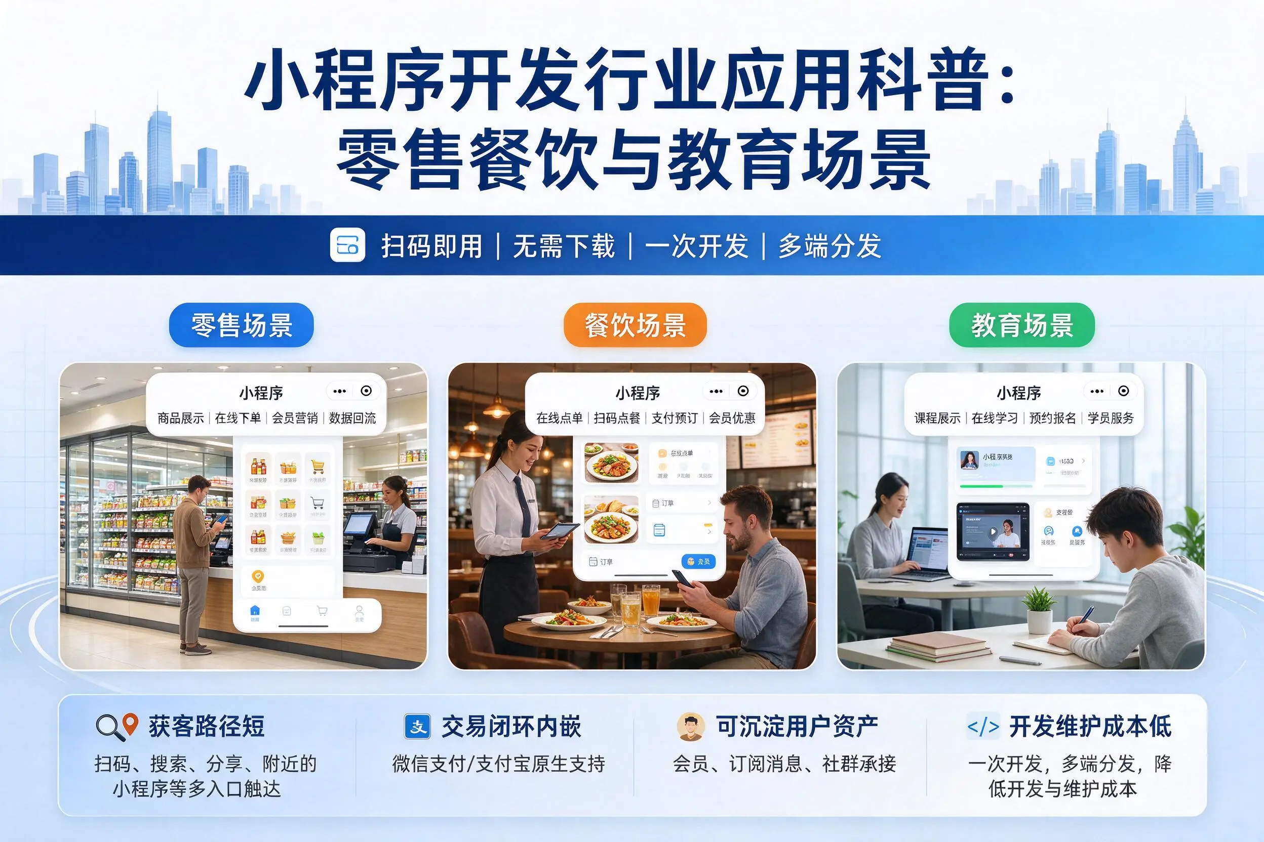 黄山小程序开发行业应用科普：零售餐饮与教育场景