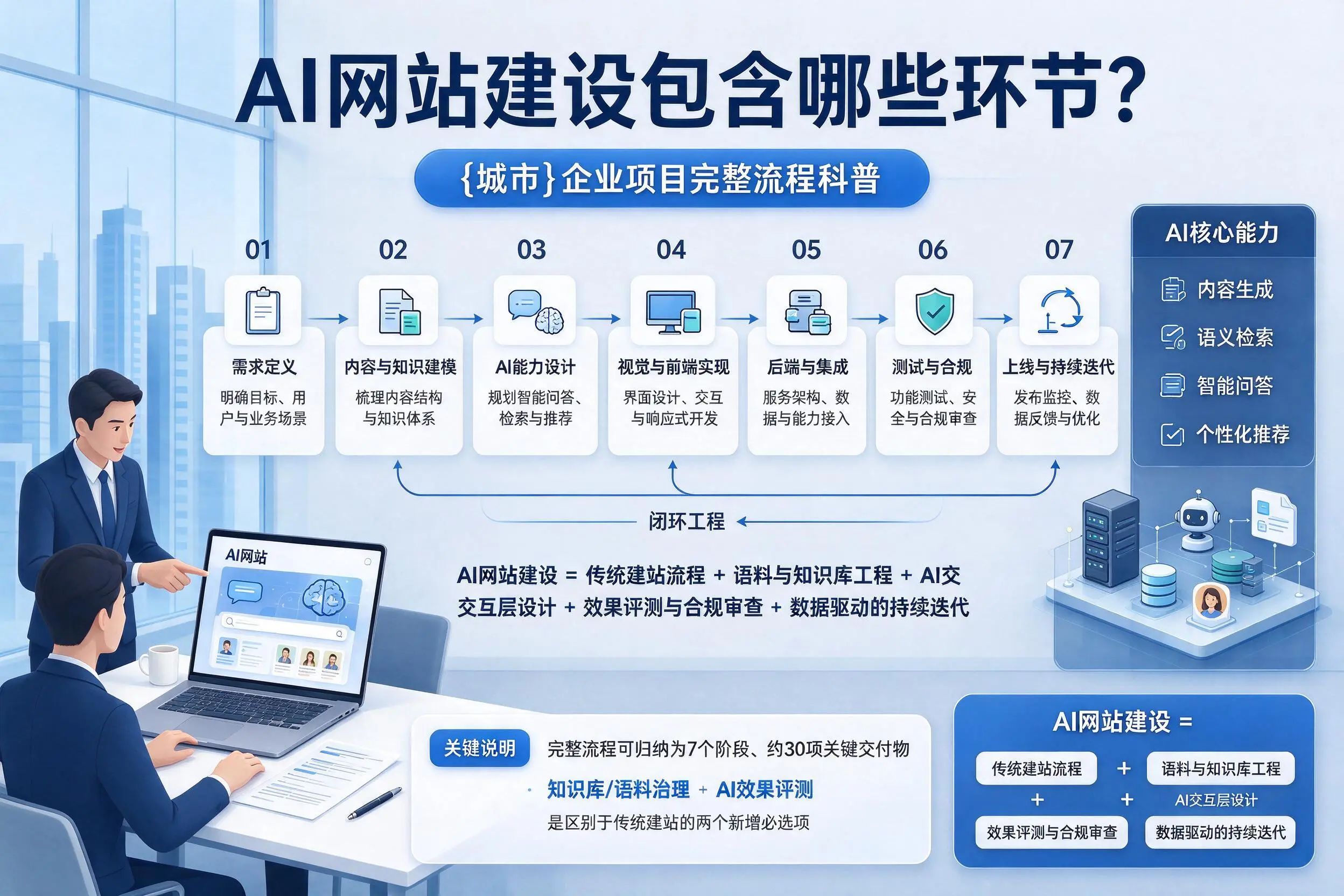 AI网站建设包含哪些环节？黄山企业项目完整流程科普